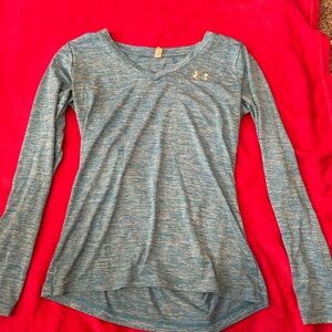 Under Armour Women's Heathered Blue Long Sleeve Tee
